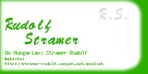 rudolf stramer business card